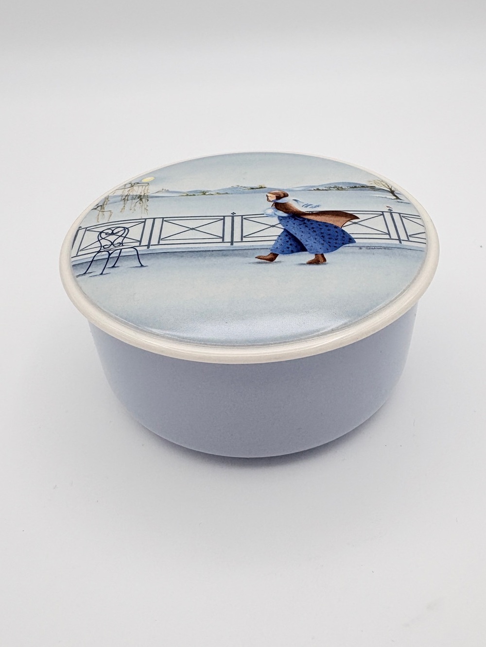 Villeroy & Boch Romantic Seasons Winter Trinket Box Blue Ceramic Dish